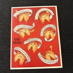 Lot Of 2 Vintage 1983 Hallmark Stickers Fortune Cookies Funny 2 Loose Sheets