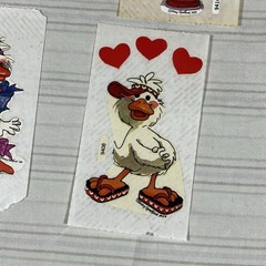 ’80s Vintage Stickers Suzy’s Zoo Penguin Duck Pig Hearts Bows Music