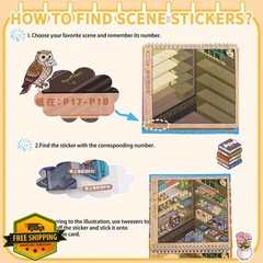 J.WMEET 10Pc Big 3D Stickers Scene Book Multicolor 2