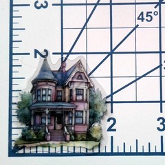 Victorian Style Fairy Tale House Clear Vinyl Decal Sticker Water Resistant Gift