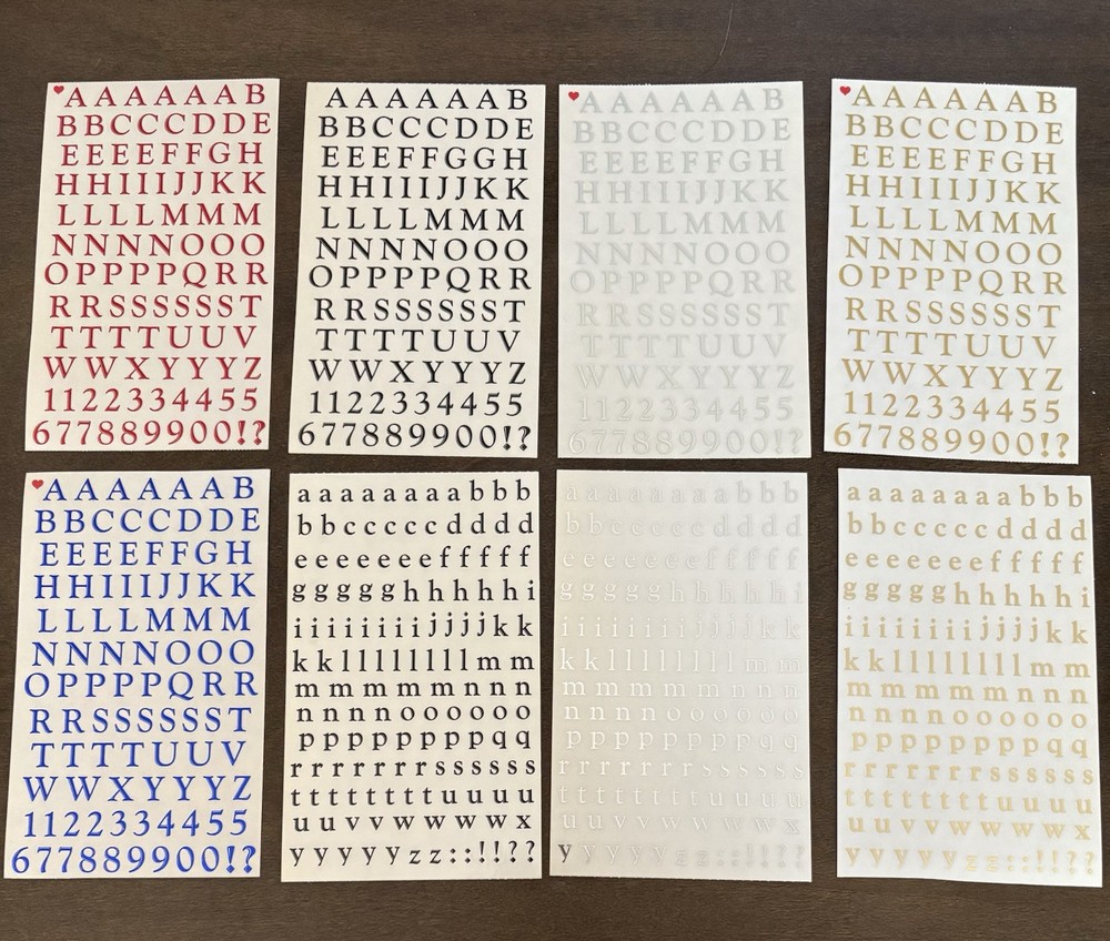 Vintage Mrs. Grossman’s Alphabet Stckers Capitals & Lowercase 8 sheets