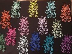 “Butterfly Lace” die cut embellishments 6 pcs 4-1/4” x 2-1/4” choose color