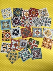 Lot Of Over 200 Moroccan Tile Sticker Kit Scrapbooking Junk Journal Kit