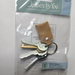 RARE JOLEES Car Keys🔑Fob Home House Key Chain Ring 3D Scrapbook Non-Adhesive