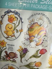 VINTAGE AMERICAN GREETINGS Stickers Easter Bunny Chicks Spring 1 Sheet