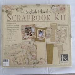 K & Company Framed Name English Floral 532113 Scrapbook Kit 12 x 12 Papers READ