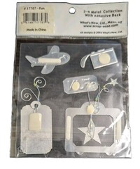 Scrap-Ease 3D Metal Collection Scrapbook Stickers Fun Airplane Camera TV