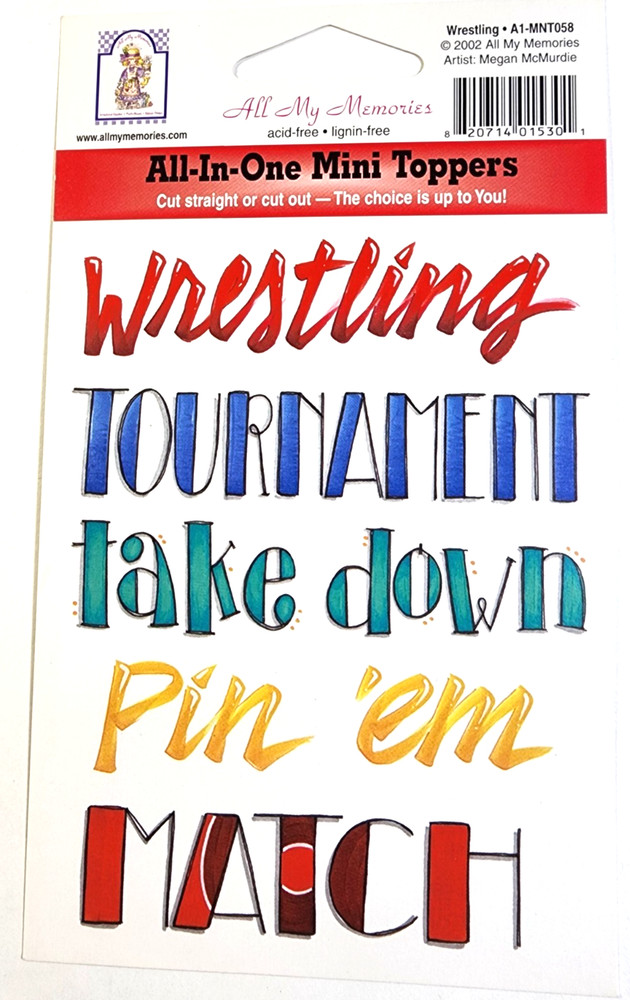 AMM Wrestling Tournament Match Mini Toppers Scrapbook Cardstock All My Memories