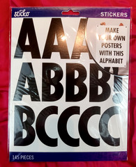 PEEL & STICK Sticko Alphabet Stickers 145/Pkg-BOLD – Extra Large 3″ LETTER & #s