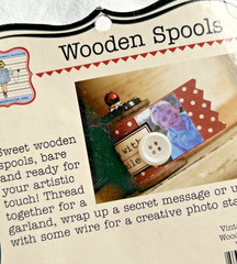 Jenni Bowlin Vintage Style Wooden Antique Thread Spools for Crafting Set of 6