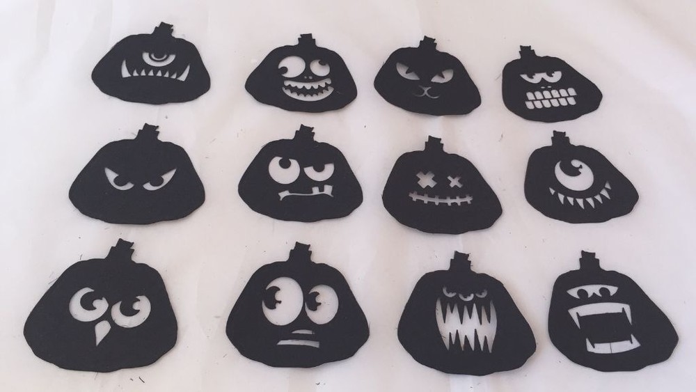 Tim Holtz Halloween Die Cuts * 12 Frightening Faces * Cardstock or Glitter Foam