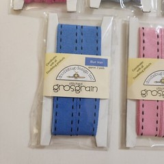 NEW Lot 7 Pkgs Doodlebug Design Ribbon Rick-Rack Stitched Grosgrain Pink Blue -B