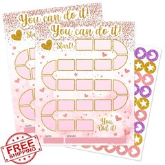 HJLLOQR Pink Glitter Reward Chart 432 Stickers