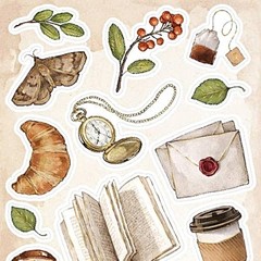 Autumn Picnic Stickers – Food, Books, and Nature Sticker Sheet – Crafts