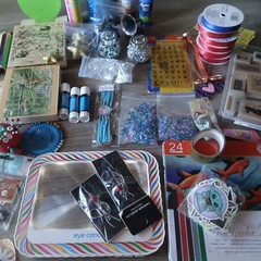 Craft Lot Crafting Supplies Water Color Pencils Glitter Stamps Embellishments