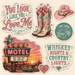 Ella Langley You Look Like You Love Me Sticker Pack/Country Music/Holographic