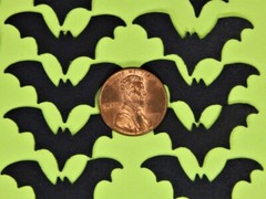 100 Bat Die Cut Punchies, 5 Different Bats 20 Each, HEAVYWEIGHT Cardstock