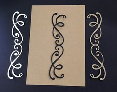 BORDERS Flourish Border Die Cut Embellishments 6 pcs Scrapbook Cards Crafts