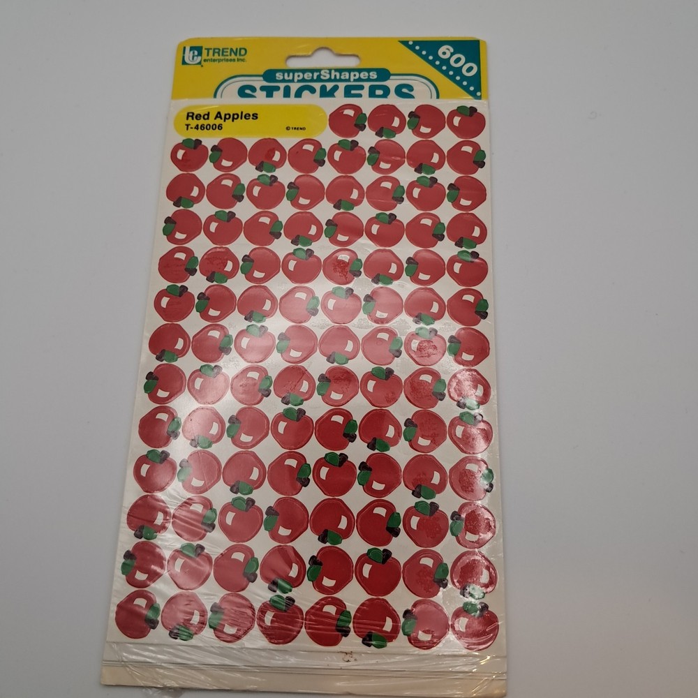 Vtg 1992 Trend Enterprises Red Apple Stickers 6 Sheets Back To School 2026
