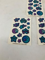 LOT OF 5 Vintage 1984 Morgan Mark 1 Stars Moon Scratch N Sniff Tattoo Sticker