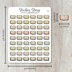 Reading Planner Stickers, Open Book Planner Stickers