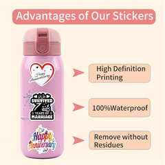 50Pcs Anniversary Stickers for Adults, Happy Quote Sticker for Teens Kids Teache