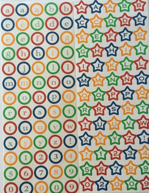 GRADUATION STARS/CIRCLES ALPHABET Sticker(130pc)Bright Color•2 Types•High School