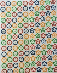 GRADUATION STARS/CIRCLES ALPHABET Sticker(130pc)Bright Color•2 Types•High School