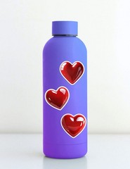 Shiny Red Heart Die Cut Vinyl Stickers Set Scrapbooking Laptop Water Bottle