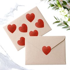 Heart Stickers, 500Pcs 1.5 Red Heart Stickers Roll, Self Adhesive Valentine S…