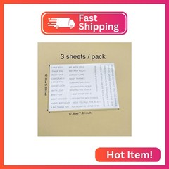 3pc Stripe Greeting Words Love You Stick & Shine Foil Transfer Sticker Paper for