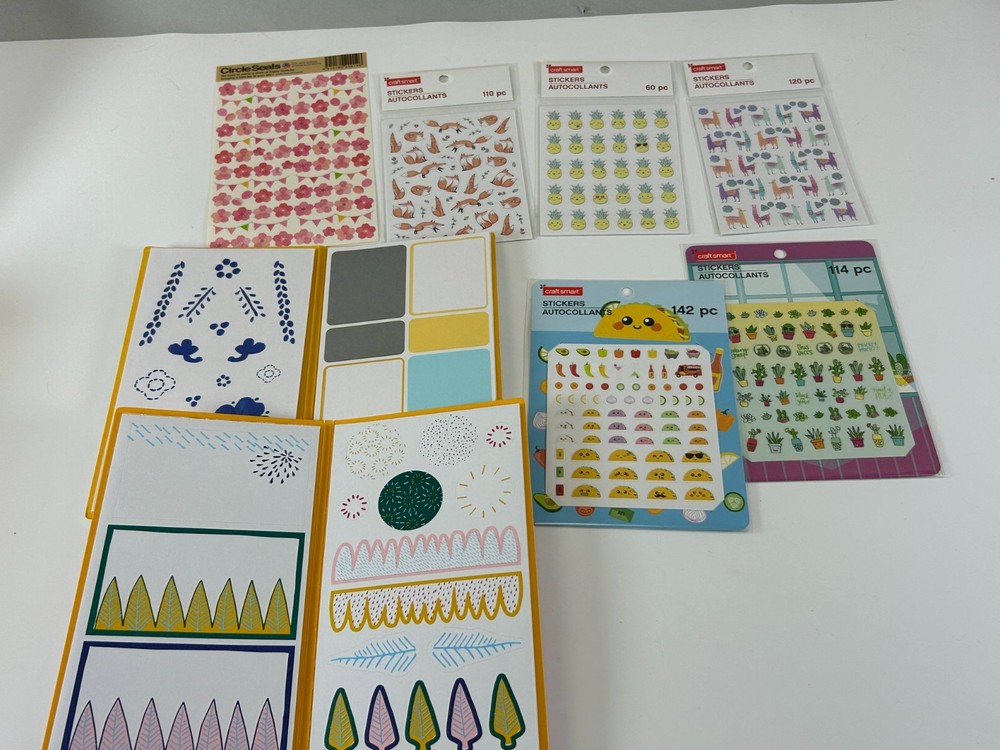 Tiny Kawaii Cute Stickers Lot & Border Abstract Sticker Books