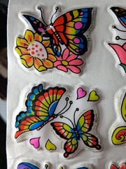 vintage 1980s imperial toy corp. puffy butterfly stickers