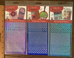 NOS Dazzles Stickers Lot 16 Jewel Glitter Older Scrapbooking Supplies