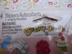 NOS Vtg Stickety-Doo-Da Cupcakes Ice Cream Puffy Sprinkles Stickers 2 sheets 34