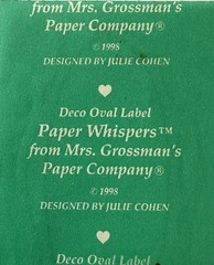 DECO OVAL LABEL Paper Whispers Stickers(1pc) Mrs.Grossman’s•Journal•Card Making•