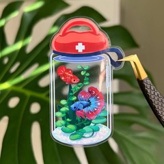 First Betta Kit Sticker – Vibrant Betta Fish – Transparent Waterproof Vinyl