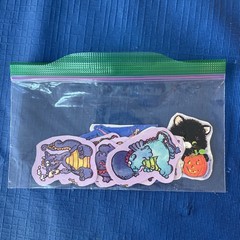 80s Stickers Vintage Hallmark Halloween Witches, Dragons Scratch Sniff Grape!!