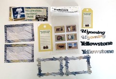 17 Piece YELLOWSTONE Scrapbooking Kit Tags Frames Titles Old Faithful