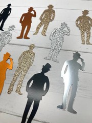 Die Cuts Gentleman Silhouette 14 Pieces *You Choose Color* Foil Mirror Glitter S