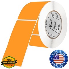 Perco 3×5 Inch Fluorescent Orange Labels 1 Roll