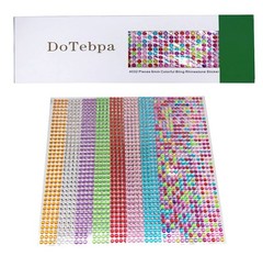 DoTebpa 4032 Pieces 6 mm Colorful Bling Rhinestone Sticker Sheet Multicolor