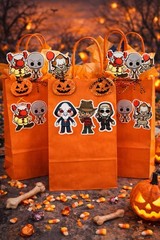 Halloween Horror Characters Sticker Set – 24 Piece