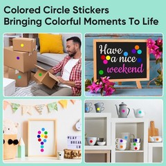 Colored Dot Stickers 3/4″ 10 Color Round Color Coding 4200 PCS Sticky Dots