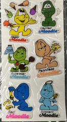MOODIES PUFFY STICKER LOT OF 4 SHEETS 24 PIECES Gordy International NOS KENT TOY