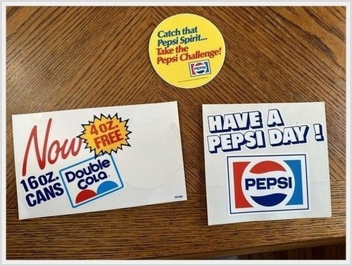 Pepsi & Double Cola Soda Advertising Decals Lot 1990s – Catch That P Sticker