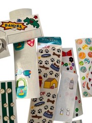 Vintage Sandy Lion Alphabet Letter Sticker Roll Animal Seasonal Sports Baby Lot
