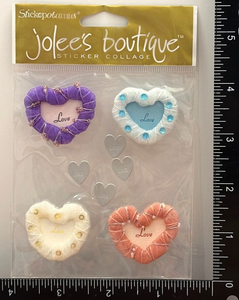 JOLEES BOUTIQUE BY STICKO SPJC036 PASTEL HEARTS VALENTINES DAY WEDDING LOVE