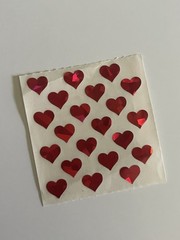 Vintage Sandylion Prismatic Stickers 1 Mod 2″X2″ Sticker Tiny Red Hearts