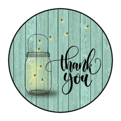 30 1.5″ THANK YOU WOOD FIREFLIES ORDER ENVELOPE SEALS LABELS STICKERS